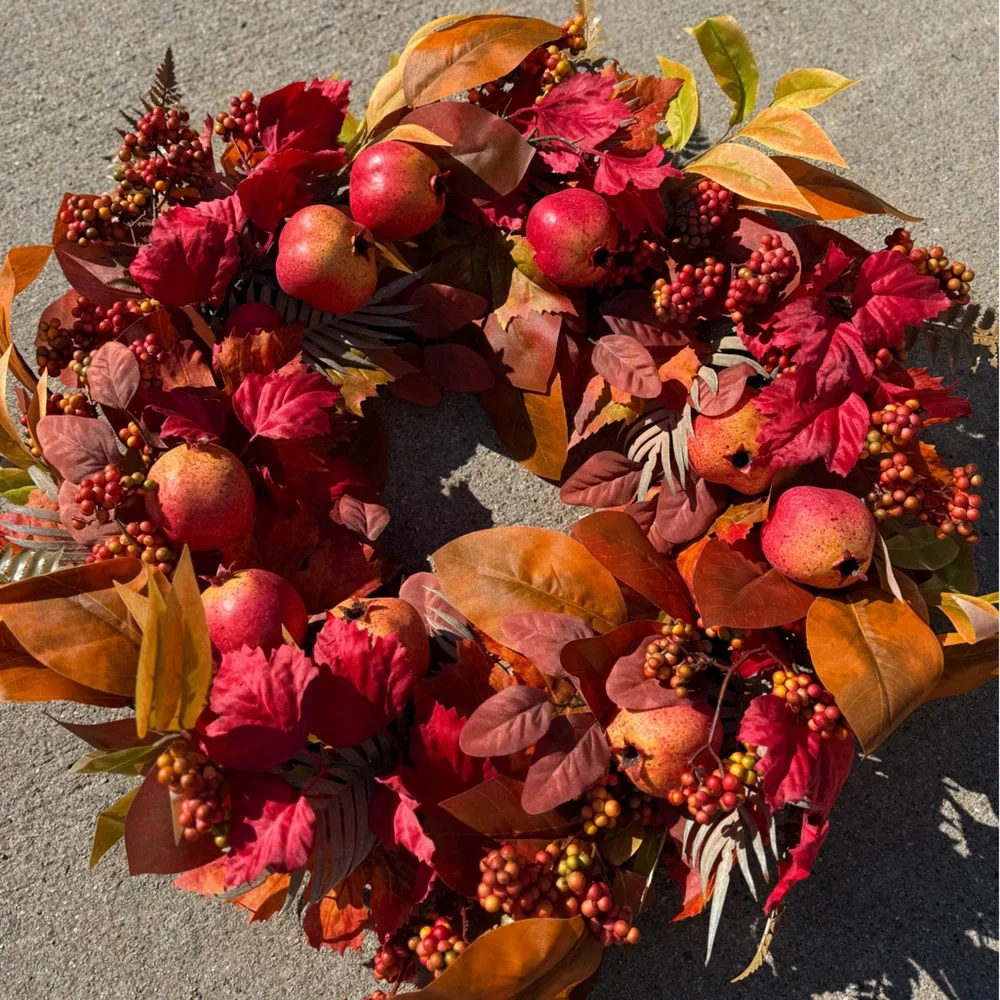 Frontgate Autumn Pomegranate Wreath - 28” - NWT